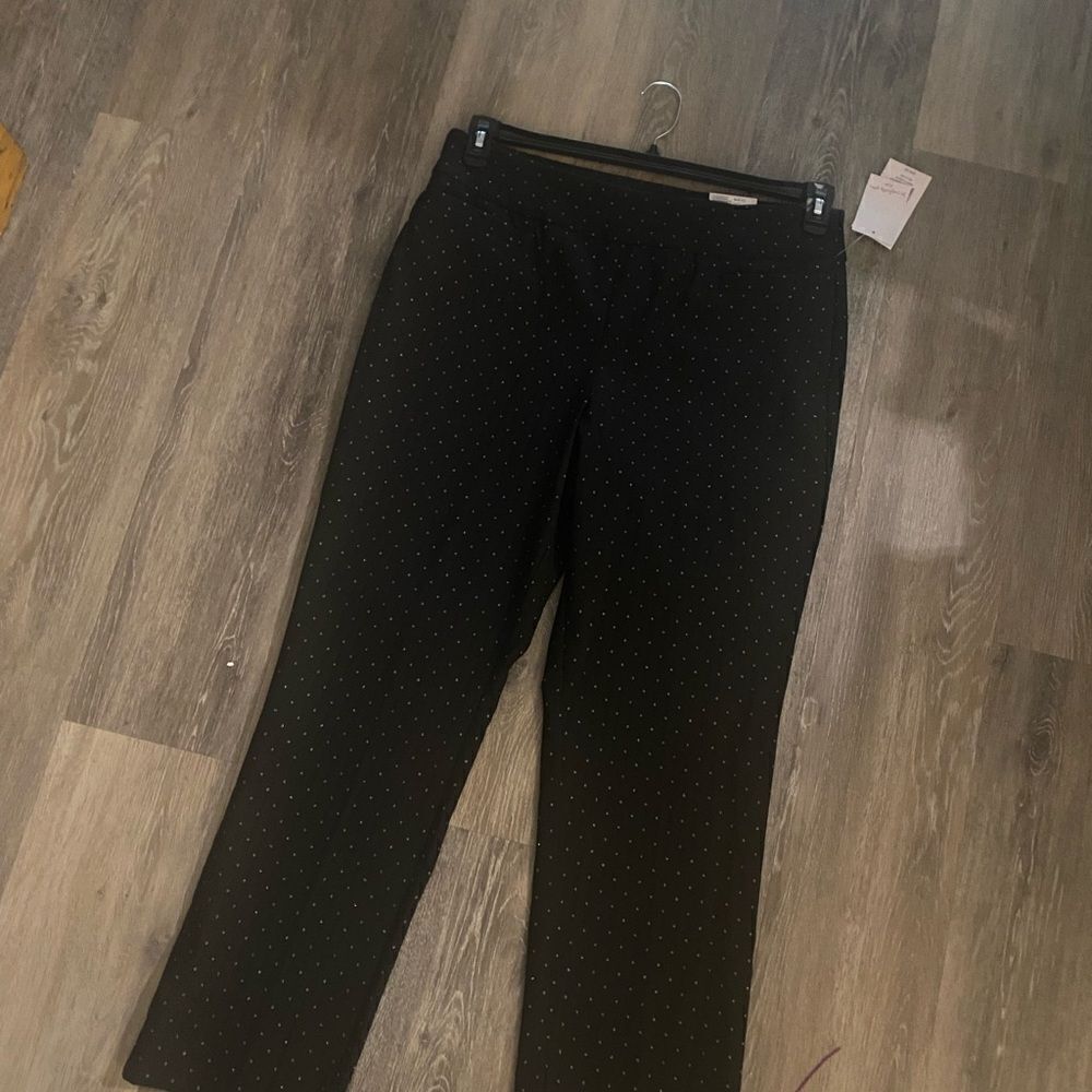 NWT Kim Rogers Tummy Control Millennium Pants Black / Diamond Sz 14Short